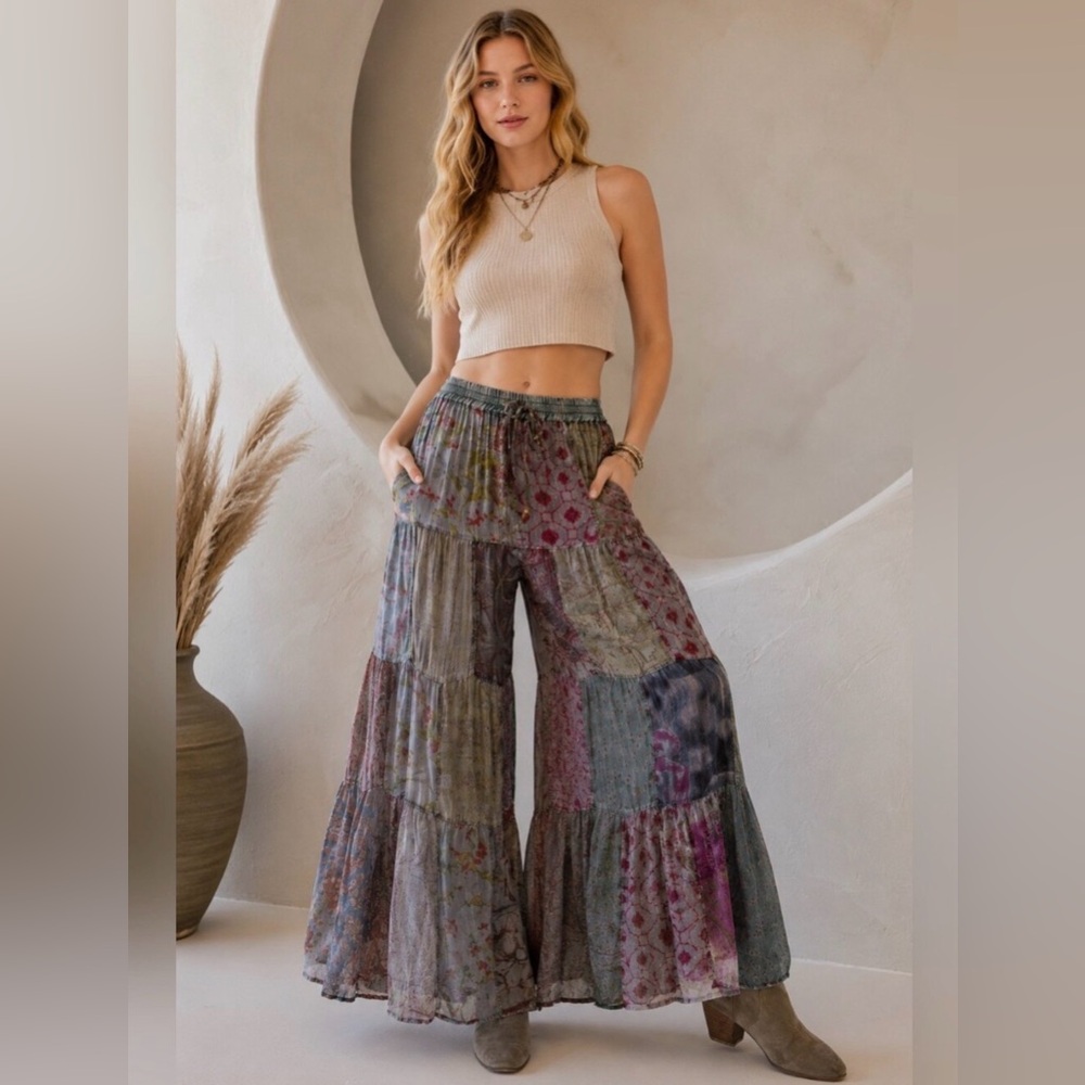 Young Threads Patchwork Palazzo Pants NWT Size M-L Reposhing from Wash_posh_